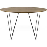 TemaHome Row 120 Round Trestle Dining Table | Walnut / Black Steel 9500.053597