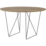 TemaHome Row 120 Round Trestle Dining Table | Walnut / Black Steel 9500.053597