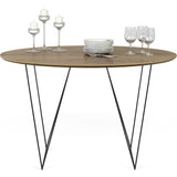 TemaHome Row 120 Round Trestle Dining Table | Walnut / Black Steel 9500.053597