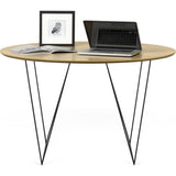 TemaHome Row 120 Round Trestle Dining Table | Oak / Black Steel 9500.053627