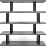 TemaHome Step High Bookcase | Concrete Look / Pure Black 020058-STEPHIGH