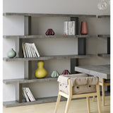 TemaHome Step High Bookcase | Concrete Look / Pure Black 020058-STEPHIGH