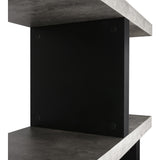 TemaHome Step High Bookcase | Concrete Look / Pure Black 020058-STEPHIGH