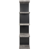 TemaHome Step High Bookcase | Concrete Look / Pure Black 020058-STEPHIGH