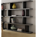 TemaHome Step High Bookcase | Concrete Look / Pure Black 020058-STEPHIGH