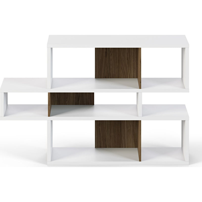 TemaHome London Composition Bookcase 2010-001 | Pure White Frame, Walnut Backs 098020-LONDON1