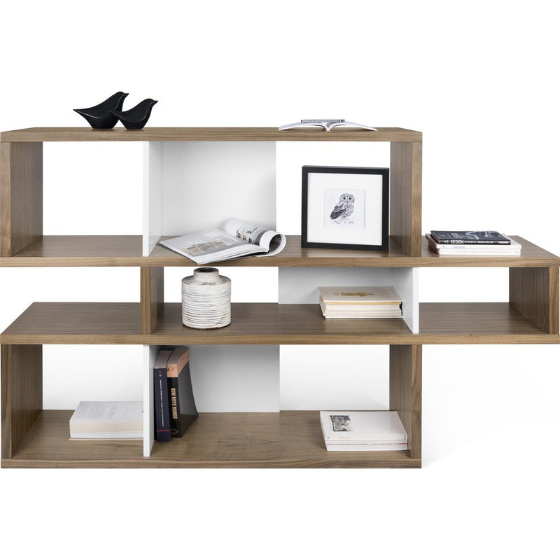 TemaHome London Composition Bookcase 2010-001 | Walnut Frame, Pure White Backs 098020-LONDON1