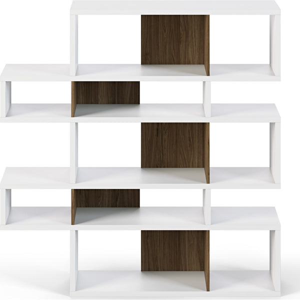 TemaHome London Composition Bookcase 2010-002 | Pure White Frame, Walnut Backs 098020-LONDON2