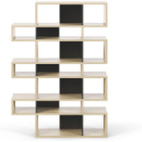 TemaHome London 003 Compostition Bookcase | Oak Frame, Pure Black Backs 9500.31973