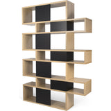 TemaHome London 003 Compostition Bookcase | Oak Frame, Pure Black Backs 9500.31973