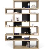 TemaHome London 003 Compostition Bookcase | Oak Frame, Pure Black Backs 9500.31973