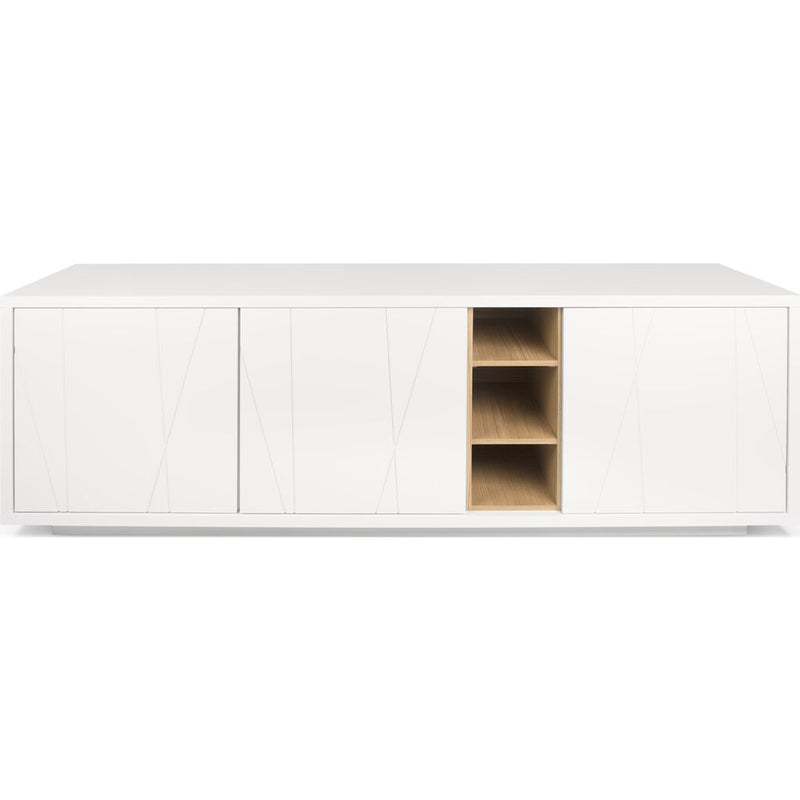 Temahome Niche Sideboard w/ Notched Doors & White Base | Pure White/Oak