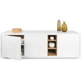 Temahome Niche Sideboard w/ Notched Doors & White Base | Pure White/Oak