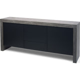 Temahome Kobe 2 Doors & 3 Drawers Sideboard | Concrete Look / Pure Black