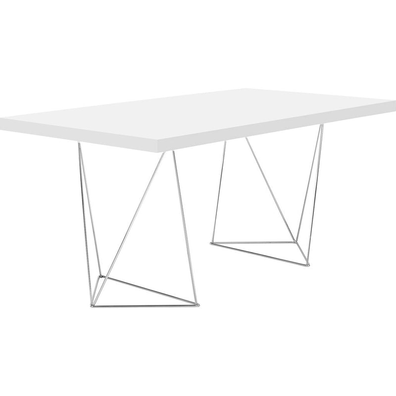 TemaHome Multi 180 Trestle Dining Table | Pure White / Chrome 9500.611452