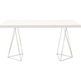 TemaHome Multi 180 Trestle Dining Table | Pure White / Chrome 9500.611452