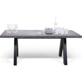 TemaHome Apex Dining Table | Concrete Look / Pure Black 147040-APEXFIX