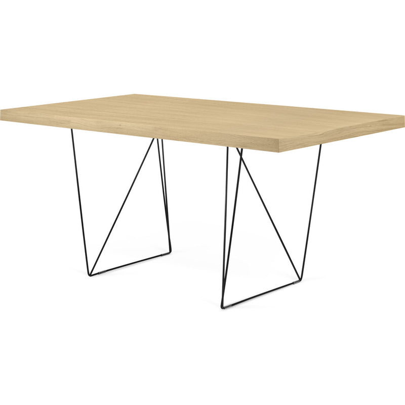 TemaHome Multi 160 Trestle Dining Table | Oak / Black Lacquered Steel 9500.61376