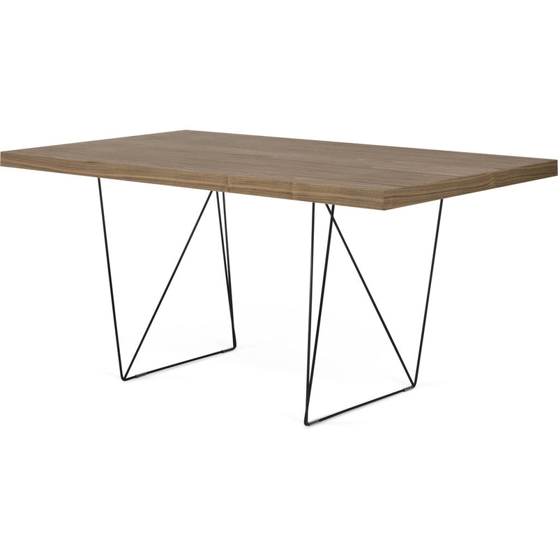 TemaHome Multi 160 Trestle Dining Table | Walnut / Black Lacquered Steel 9500.613777