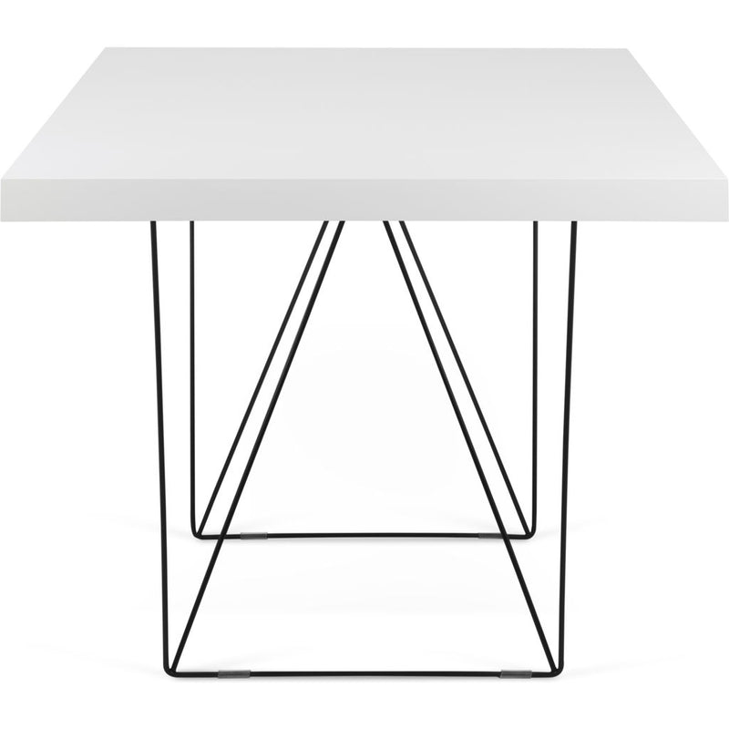 TemaHome Multi 160 Trestle Dining Table | Pure White / Black Lacquered Steel 9500.613784