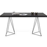 TemaHome Multi 160 Trestle Dining Table | Wenge / Black Lacquered Steel 9500.613791