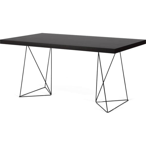TemaHome Multi 160 Trestle Dining Table | Wenge / Black Lacquered Steel 9500.613791