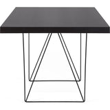 TemaHome Multi 160 Trestle Dining Table | Wenge / Black Lacquered Steel 9500.613791
