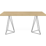 TemaHome Multi 180 Trestle Dining Table | Oak / Black Lacquered Steel 9500.613807