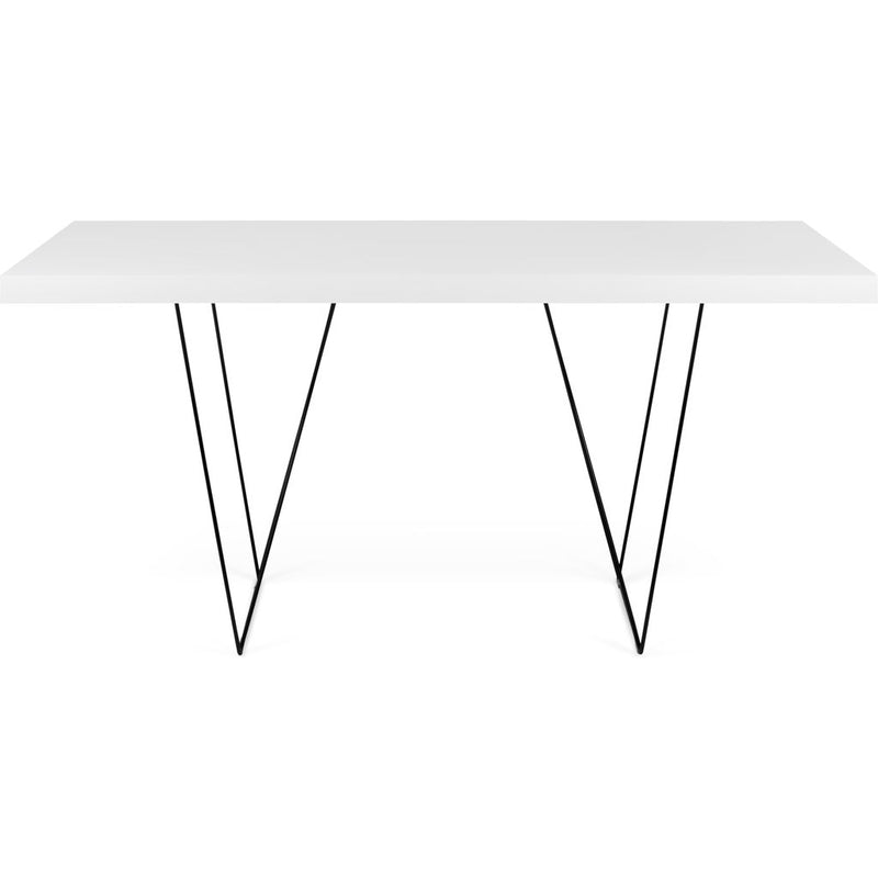 TemaHome Multi 180 Trestle Dining Table | Pure White / Black Lacquered Steel 9500.613821