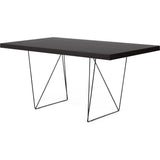 TemaHome Multi 180 Trestle Dining Table | Wenge / Black Lacquered Steel 9500.613838