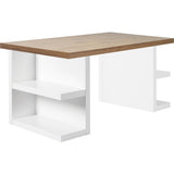 TemaHome Multi 160 Storage Leg Table | Walnut Top / Pure White Legs 9500.620171