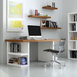 TemaHome Multi 160 Storage Leg Table | Walnut Top / Pure White Legs 9500.620171