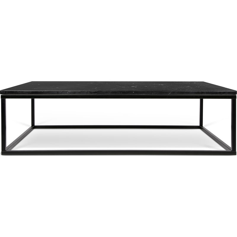 TemaHome Prairie 47X30 Marble Coffee Table Black Marble Top / Black