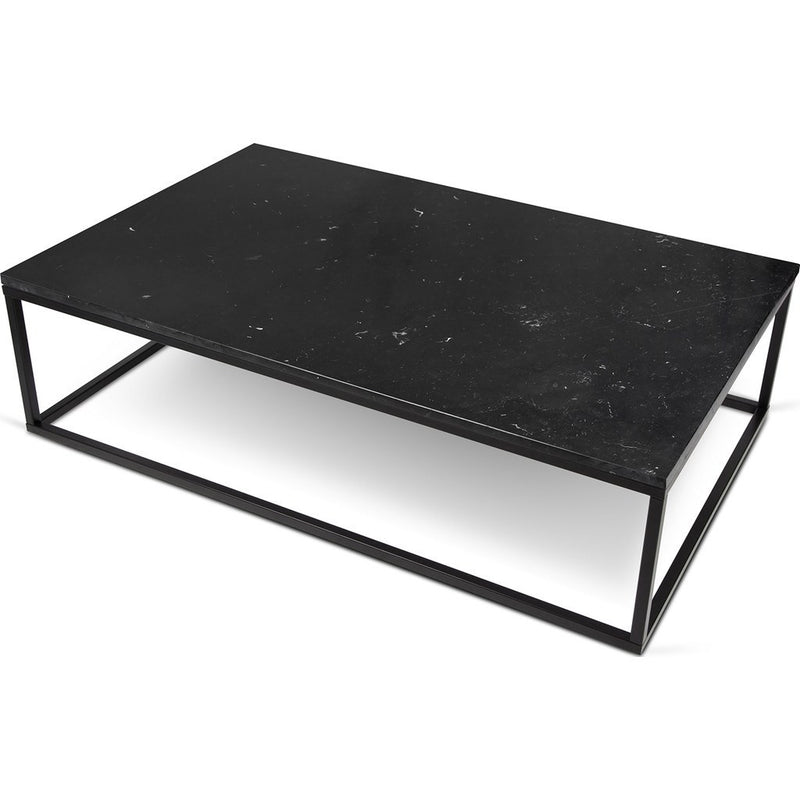 TemaHome Prairie 47X30 Marble Coffee Table Black Marble Top / Black