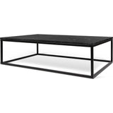 TemaHome Prairie 47X30 Marble Coffee Table | Black Marble Top / Black Lacquered Steel Legs 059042-PRAIRIE47MAR