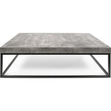 TemaHome Petra 47X30 Coffee Table | Concrete Look Top / Black Legs 145042-PETRA47
