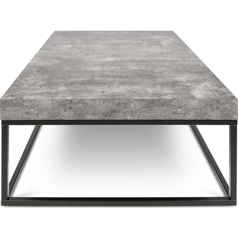 TemaHome Petra 47X30 Coffee Table | Concrete Look Top / Black Legs 145042-PETRA47