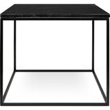 TemaHome Gleam 20x20 Marble Side Table | Black Marble / Black Lacquered Steel 187042-GLEAM20MAR