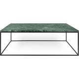 TemaHome Gleam 47x30 Marble Coffee Table | Green Marble / Black Lacquered Steel 187042-GLEAM47MAR