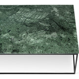 TemaHome Gleam 47x30 Marble Coffee Table | Green Marble / Black Lacquered Steel 187042-GLEAM47MAR