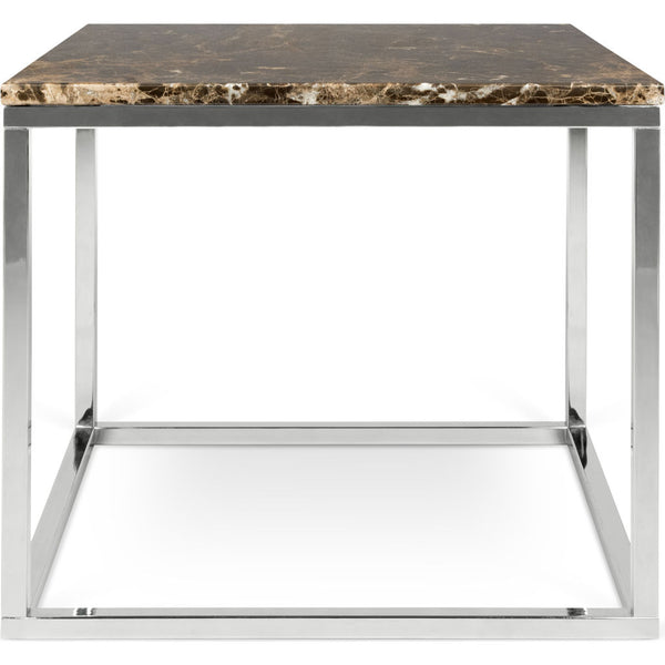 TemaHome Prairie 20 X 20" Marble End Table | Brown Marble Top/Chrome Legs 9500.626265