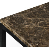 TemaHome Prairie 47 X 30" Marble Coffee Table | Brown Marble Top/Black Lacquered Steel Legs 9500.626272