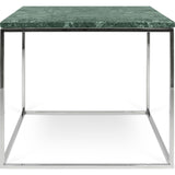 TemaHome Gleam 20x20 Marble Side Table | Green Marble / Chrome 187042-GLEAM20MAR