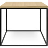 TemaHome Gleam 20x20 Side Table | Oak / Black Lacquered Steel 187042-GLEAM20