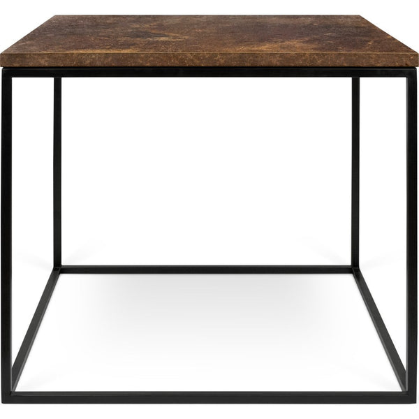TemaHome Gleam 20x20 Side Table | Rusty Look / Black Lacquered Steel 187042-GLEAM20