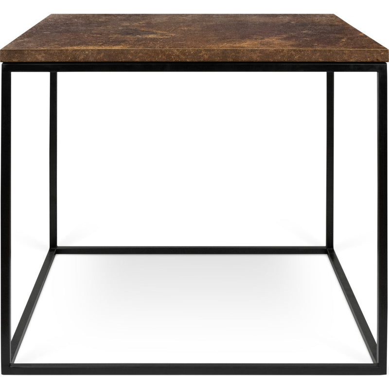 TemaHome Gleam 20x20 Side Table | Rusty Look / Black Lacquered Steel 187042-GLEAM20
