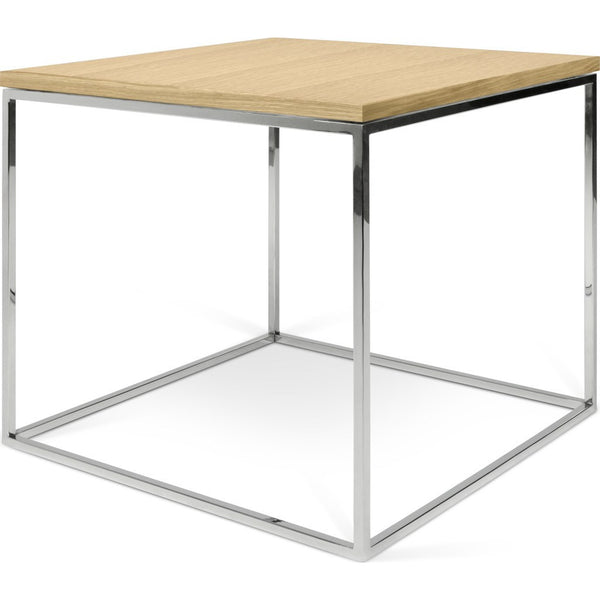 TemaHome Gleam 20x20 Side Table | Oak / Chrome 187042-GLEAM20