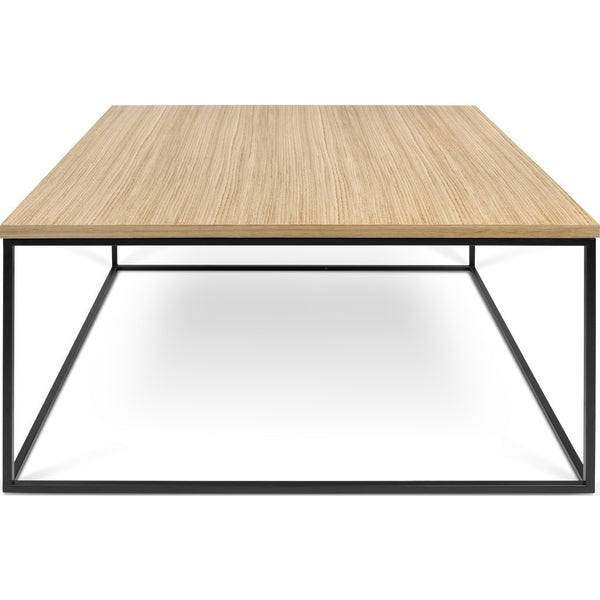 TemaHome Gleam 30x30 Coffee Table | Oak / Black Lacquered Steel 187042-GLEAM30