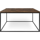 TemaHome Gleam 30x30 Coffee Table | Rusty Look / Black Lacquered Steel 187042-GLEAM30