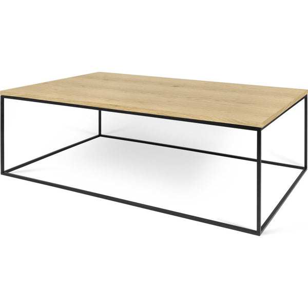 TemaHome Gleam 47x30 Coffee Table | Oak / Black Lacquered Steel 187042-GLEAM47